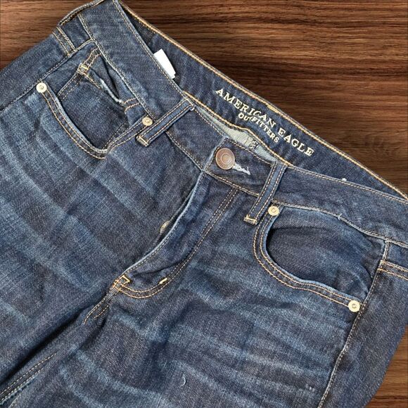 American Eagle Distressed Tom Girl Style Denim Jeans - Picture 2 of 9